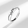 925 Sterling Silver Adjustable Finger Rings for Man FS-WGAB56D-01-1