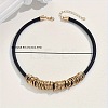 Bohemian Style Alloy Multiple Ring Waxed Cord Choker Necklaces for Women FS-WGCCD3B-01-2