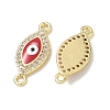 Brass Micro Pave Clear Cubic Zirconia Connector Charms CU-CBA6305-12G-3