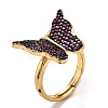 Brass Micro Pave Cubic Zirconia Adjustable Rings RJEW-O044-04G-3
