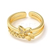Rack Plating Brass Micro Pave Clear Cubic Zirconia Open Cuff Rings for Women RJEW-M162-02G-2