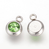 201 Stainless Steel Rhinestone Charms STAS-S068-08-2