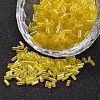 Transparent Colours Pearl Luster Plated Round Hole Glass Bugle Beads SEED-I001-110-1