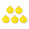 Golden Plated Alloy Enamel Charms X-ENAM-S118-09K-1