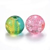 5 Colors Spray Painted & Baking Paint Crackle Glass Beads CCG-X0010-09-8mm-3