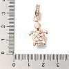 Rack Plating Alloy Rhinestone European Dangle Charms FIND-H005-45KCG-03-3