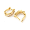 Rack Plating Brass Micro Pave Cubic Zirconia Hoop Earring Findings LS-EJEW-C102-19G-2