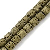 Electroplated Natural Lava Rock Beads Strands G-Z032-J04-12B-1