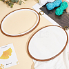 PP & PVC Plastic Imitation Wood Cross Stitch Embroidery Hoops DIY-WH20055-058B-03-4