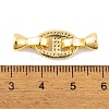 Rack Plating Brass Micro Pave Clear Cubic Zirconia Fold Over Clasps KK-K367-06G-3