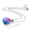 Electroplated Natural Quartz Crystal Openable Perfume Bottle Pendant Necklaces NJEW-H216-10C-P-1
