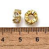 Brass Micro Pave Clear Cubic Zirconia European Beads ZIRC-I070-093G-2