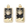 Rack Plating Brass Micro Pave Clear Cubic Zirconia Pendants KK-D073-24G-01-1