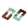 Transparent Resin & Walnut Wood Pendants RESI-ZX017-21-2