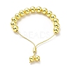 Rack Plating Brass Round Bead Slider Bracelets for Women X-BJEW-M232-01G-D-2