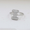 Brass Micro Pave Clear Cubic Zirconia Cuff Rings FS-WG17FF6-09-1