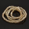 Pearl Luster Plated Faceted Rondelle Glass Beads Strands GLAA-A024C-PL05-2