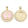 Brass Micro Pave Clear Cubic Zirconia Pendants KK-N227-100-3