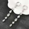 Brass Micro Pave Cubic Zirconia Hoop Dangle Earrings KK-CBA8324-09P-1