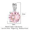 Brass Micro Pave Pink Cubic Zirconia Pendants ZIRC-OY001-07P-02-2