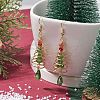 Copper Wired Glass Dangle Earrings EJEW-JE05917-2