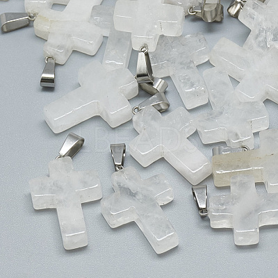 Natural Quartz Crystal Pendants G-T080-21-1