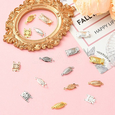16Sets 16 Styles 304 Stainless Steel Box Clasps STAS-YW0003-04-1