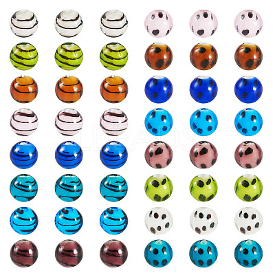 64Pcs 16 Styles Handmade Lampwork Beads LAMP-TA0001-59B-1