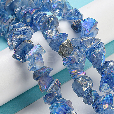 1 Strand Electroplated Natural Quartz Beads Strands G-PA0001-18D-1