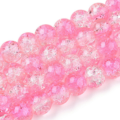 Baking Paint Crackle Glass Bead Strands CCG-S001-8mm-09-A-1