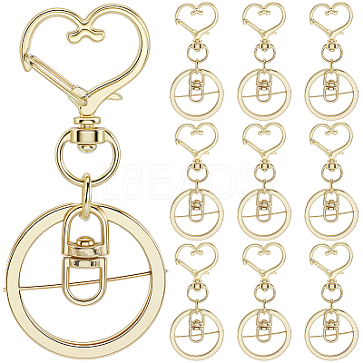 18Pcs Alloy Swivel Keychain Clasps KEYC-SP0001-48B-G-1