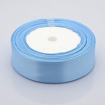 1 inch(25mm) Light Blue Satin Ribbon for Hairbow DIY Party Decoration X-RC25mmY065-1