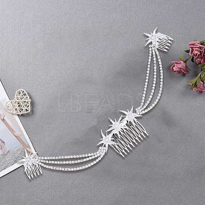Alloy Rhinestone Hair Combs MRMJ-WH2007-031P-1