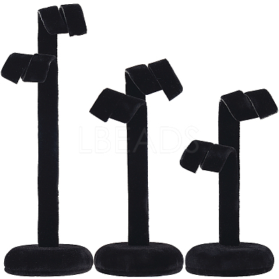 1 Sets 3 Sizes Tree Shaped Wood Covered with Velvet Jewelry Display Stands Set EDIS-SC0001-11A-1