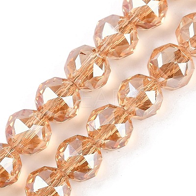 Transparent Electroplate Glass Beads Strands EGLA-N002-34C-C26-1