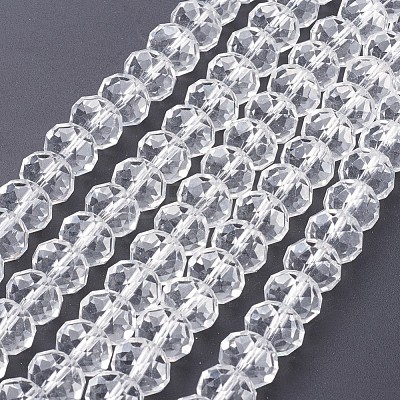 Faceted Rondelle Handmade Glass Beads X-GS011-01-1