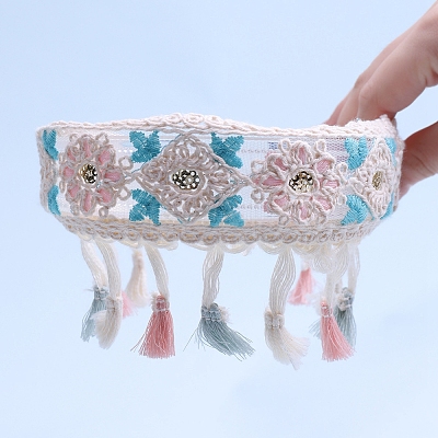 Ethnic Style Woven Cotton Hair Bangs PW-WG63BE7-01-1