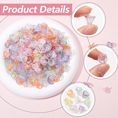 500Pcs Transparent Acrylic Bead Caps TACR-SP0001-06-1