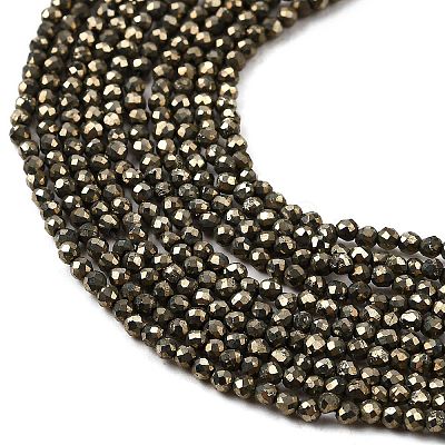 Natural Pyrite Beads Strands G-J002-19-1