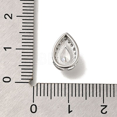 Brass Micro Pave Clear Cubic Zirconia Pendants KK-M301-05P-1