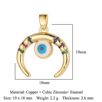 3Pcs Brass Micro Pave Cubic Zirconia Pendants ZIRC-OY001-62G-1