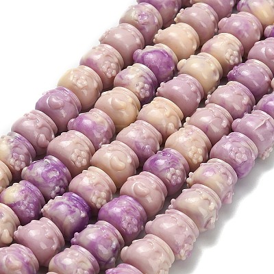 Synthetic Coral Dyed Carved Beads BSHE-H114-03B-1