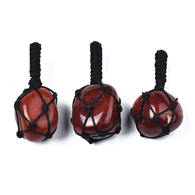 Natural Red Agate Pendants G-N0326-93E-1