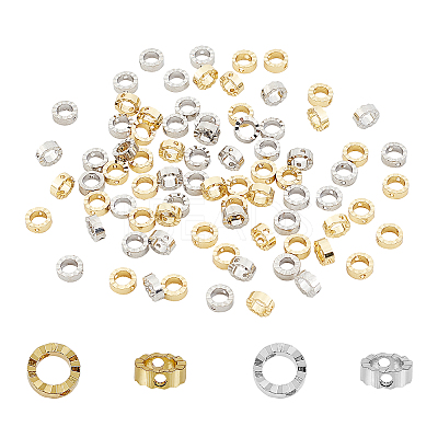 80Pcs 2 Colors Brass Bead Frames KK-PH0002-60-1