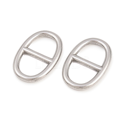 304 Stainless Steel Oval Links Connector Charms STAS-F366-02B-P-1