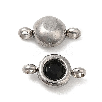 304 Stainless Steel Single Rhinestone Connector Charms STAS-E194-13P-03-1