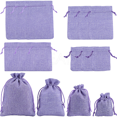 16Pcs 4 Styles Polyester Imitation Burlap Packing Pouches Drawstring Bags ABAG-BBC0001-01C-1
