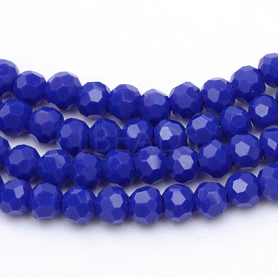 Opaque Solid Glass Bead Strands X-GLAA-R166-6mm-02L-1