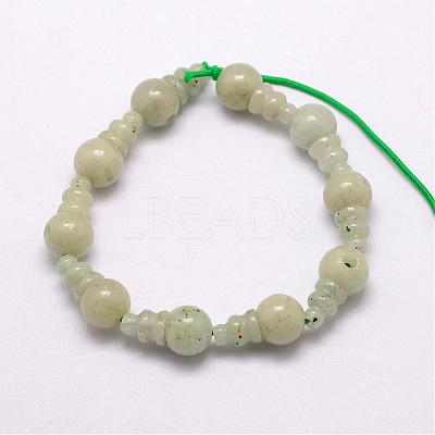 Natural Jade 3-Hole Guru Bead Strands G-K149-02-1