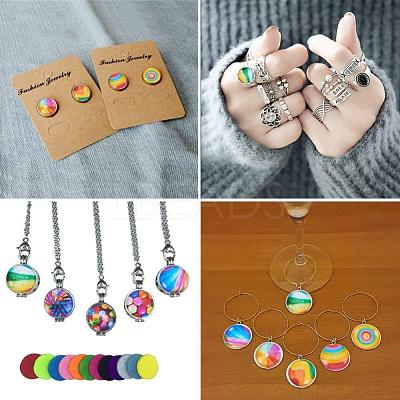 Mosaic Printed Glass Half Round/Dome Cabochons X-GGLA-N004-12mm-G-1